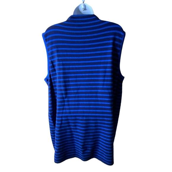 Chico's Striped Top Women's Size 4/XXL Sleeveless Turtleneck Knitted Sweater - Picture 2 of 9